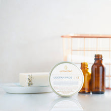 Load image into Gallery viewer, NaturalLoofahPads- FrontSide- empty bottles in background of bathroom