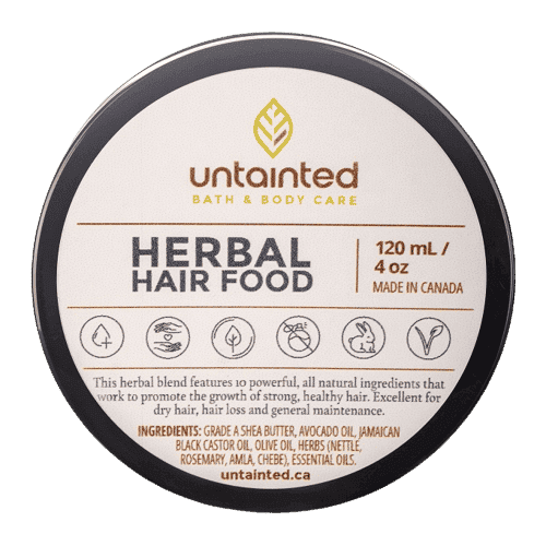 Natural Herbal Hair Foor Oil - front side close up of ingredients