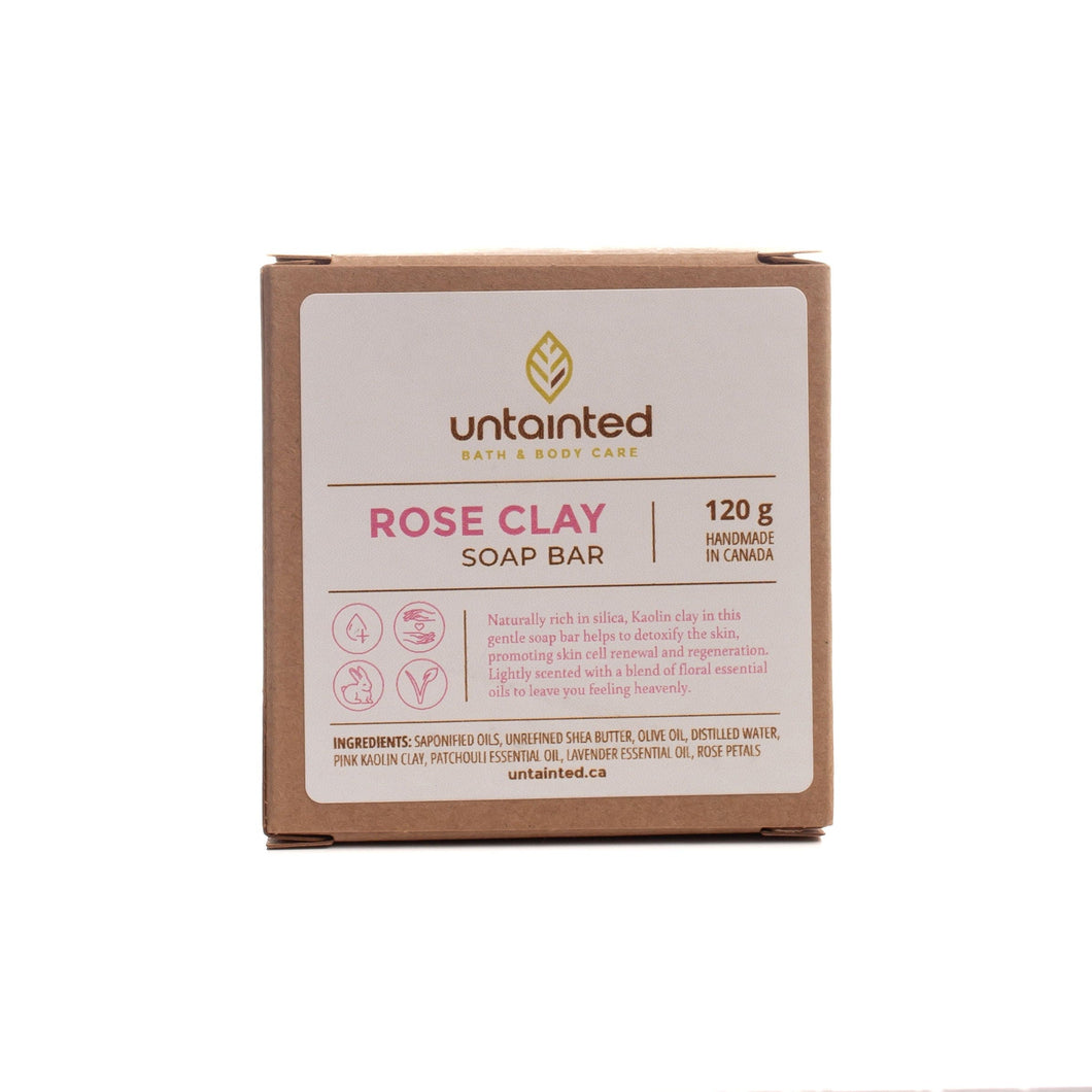 Scented Rose Clay Soap Bar- Front Side