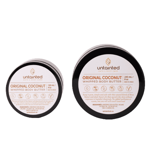 Unscented Original Coconut Whipped Body Butter – Front Side, 4oz & 8oz