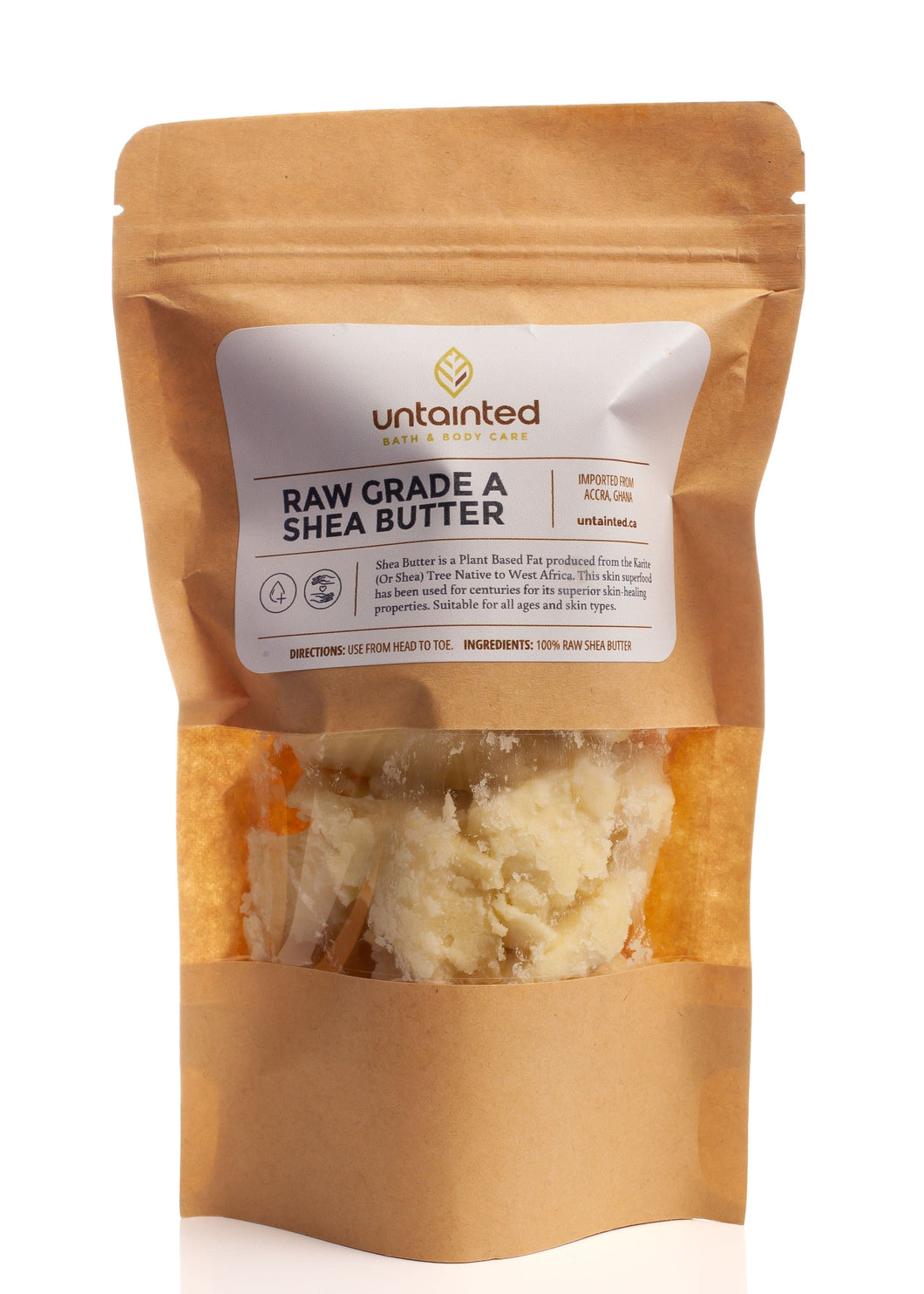 Unscented Raw Grade A SheaButter - Front Side